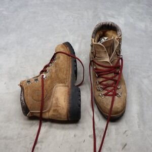 Vasque Mens 11.5D Hiking Boots Brown Suede Vibram Sole Gorpcore Trekking Vtg USA